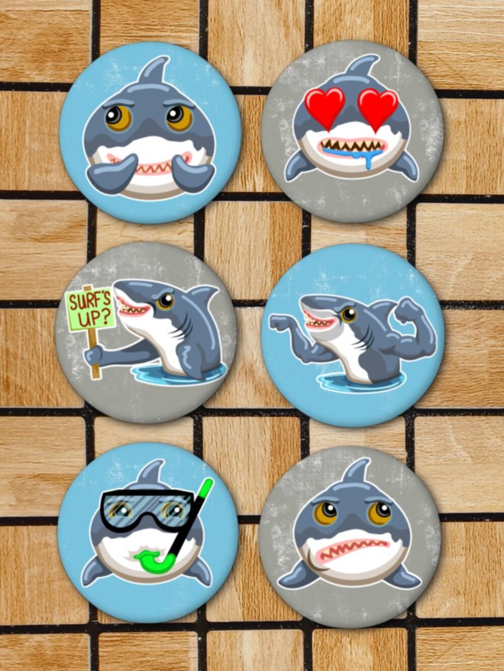Cute Shark Fridge Magnets Set Of 6 Metal Magnets For Home Office Kitchen School